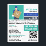 Courier Delivery Man, Courier Service Advertising Flyer<br><div class="desc">Courier Delivery Man,  Courier Service Advertising Flyer by The Business Card Store.</div>