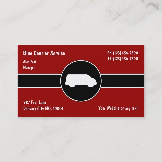 Courier Service Business Cards (Front)