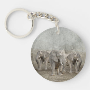 Courir des éléphants Porte - clés acryliques