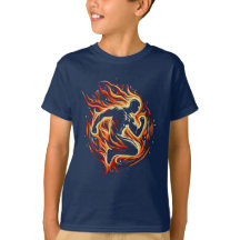 Courir des hommes avec un T-shirt de pompiers