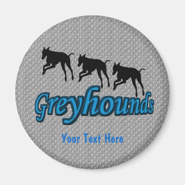 Courir Greyhound Silhouettes Dog Magnet (Devant)
