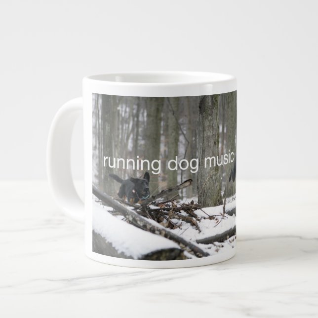 Courir Musique Chien Jumbo Mug (Devant gauche)