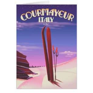 Courmayeur Italian ski poster