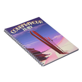 Courmayeur Italian ski poster Notebook