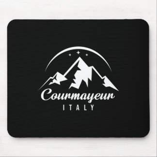 Courmayeur Italy Ski Resort Skiing Snowboarding So Mouse Pad