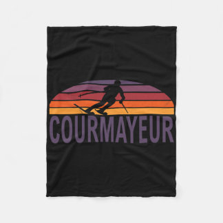 Courmayeur Italy Ski Resort Snowboarding Fleece Blanket