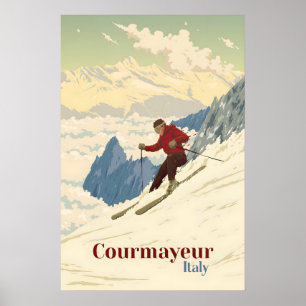 Courmayeur Ski Resort Travel Poster