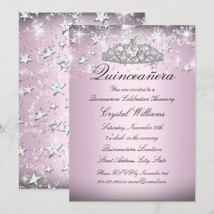 Couronne de brillants roses pour invitation Quince