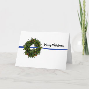 Couronne de carte de Noël Thin Blue Line
