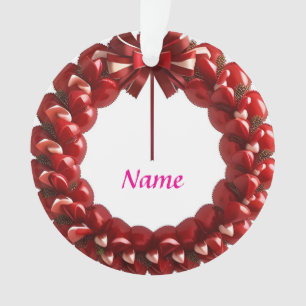 Couronne de cœur décorative avec des cœurs rouges 