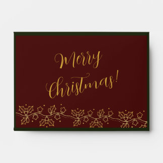 Couronne de cramoisi et d'or | Enveloppe de Noël