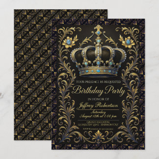 Couronne de fête d'anniversaire royale Invitation