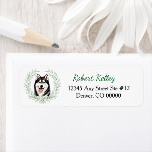 Couronne de feuilles d'eucalyptus de chien Husky s