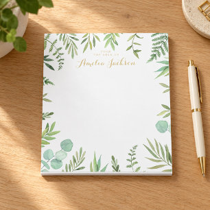 Couronne de feuilles vertes bloc-notes personnalis