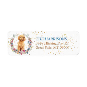 Couronne de fleurs printanières de chien caniche