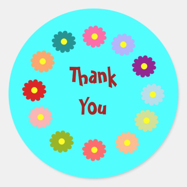 Couronne de fleurs Stickers Merci (Devant)