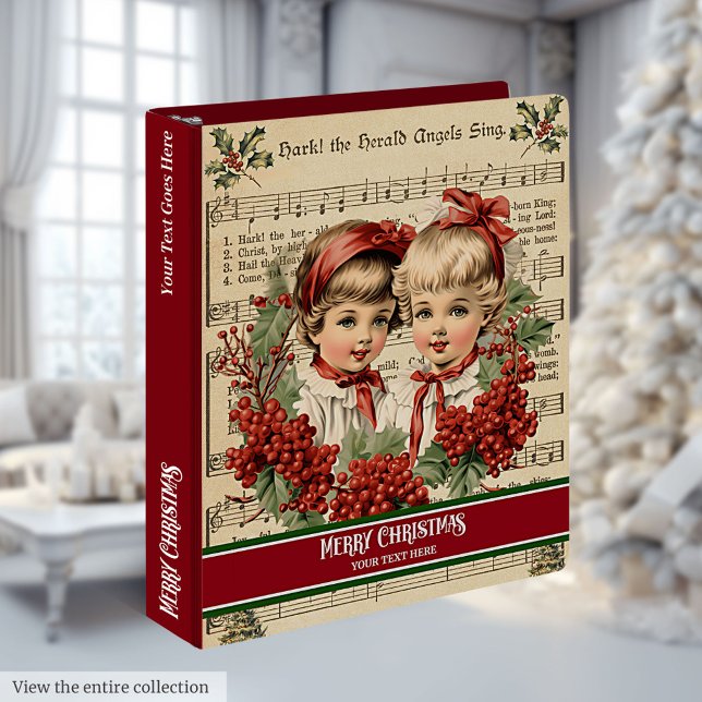 Couronne de houx pour enfants classeur de Noël per (Holly Berry Wreath Kids Christmas Binder Custom)