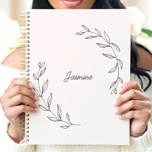 Couronne de laurier minimaliste avec nom personnal