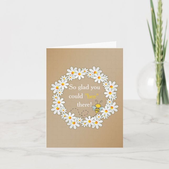 Couronne de marguerites et abeille volante Merci (Devant)