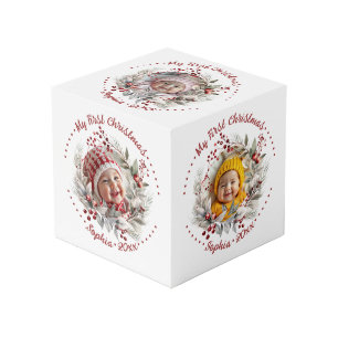 Couronne de Noël avec baies, cube photo verdoyant