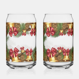 Couronne de Noël avec cloches dorées et rubans rou