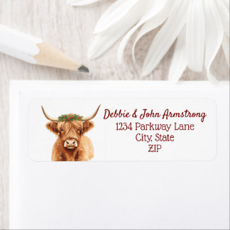 Couronne de Noël de vache des Highlands Adresse de