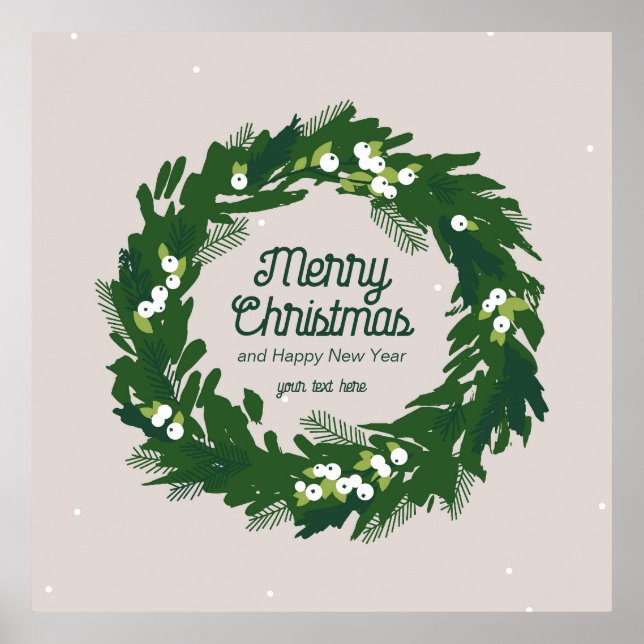 Couronne de Noël en vert. Affiches (Devant)