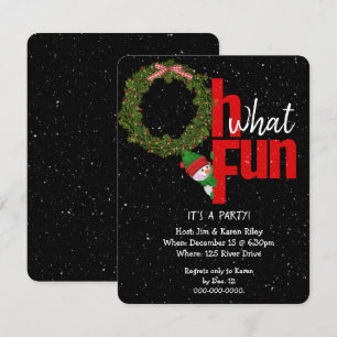 Couronne de Noël et invitation de fête de bonhomme