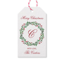 Couronne de Noël Étiquette Cadeau