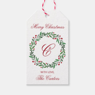 Couronne de Noël Étiquette Cadeau