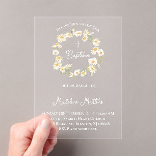 couronne de pâquerettes Invitation de baptême