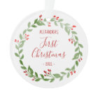 Couronne de photos de premier Noël de bébé Texte R