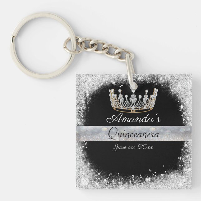 Couronne de princesse en diamant pailleté argent Q (Devant)