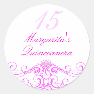 Couronne de Princesse Rose Autocollant Quinceanera