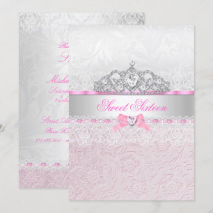 Couronne de princesse rose Invitation Lace Sweet 1