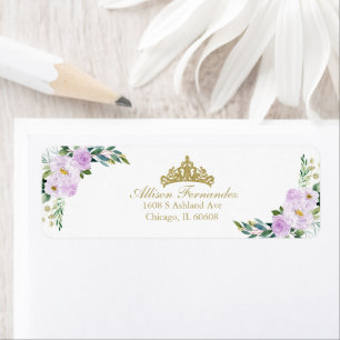 Couronne de Quinceanera or Fleurs de Lilas Violet