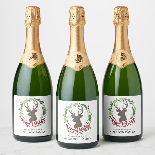 Couronne de rennes Sparkling Boite à vin étiquette (Bouteilles)