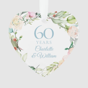 Couronne de roses estivales sucrées 60e anniversai
