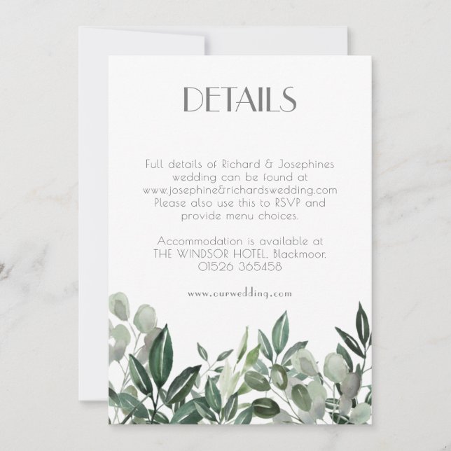 couronne de verdure de la carte de boîtier RSVP (Devant)