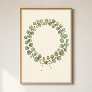 Couronne d'eucalyptus Affiche Cottagecore Aquarell