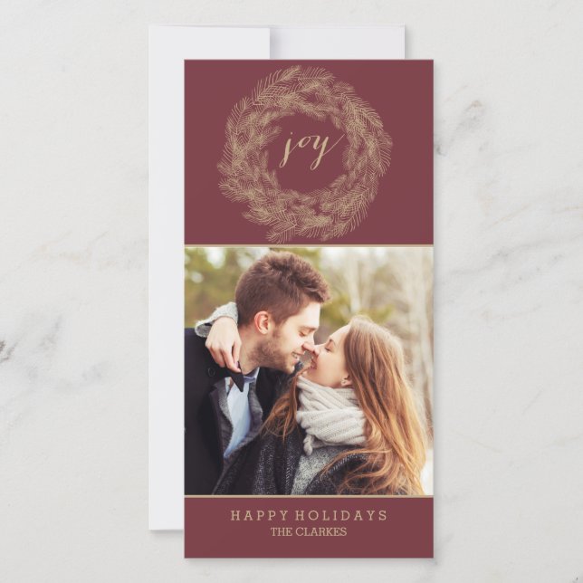 COURONNE D'HIVER | JOIE | CARTE DE FÊTE STYLÉE (Devant)