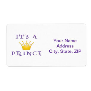 Couronne d'or "It's a Prince" avec police Wizard