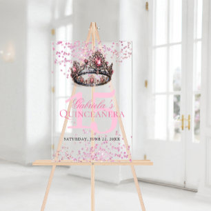 Couronne élégante de princesse rose pour Quinceane