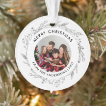Couronne élégante grise argentée Photo Joyeux Noël