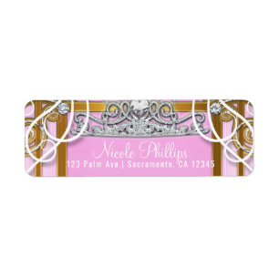 Couronne et Carrosse de Princesse en Or Rose Fête 
