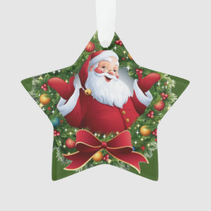 Couronne festive de Noël avec le Père Noël Étoile 