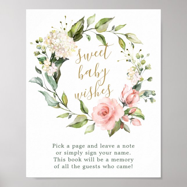 Couronne fleurie Sweet Baby Waches Livre d'or Symb (Devant)