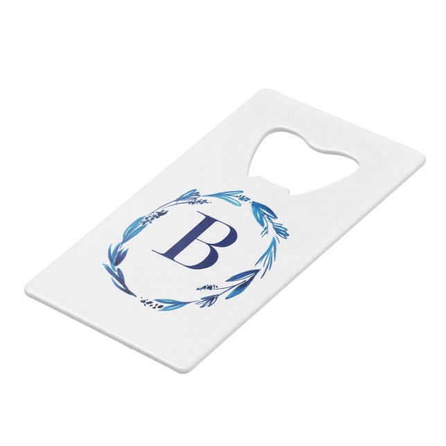 Couronne florale bleue 'B' (Devant Angle)
