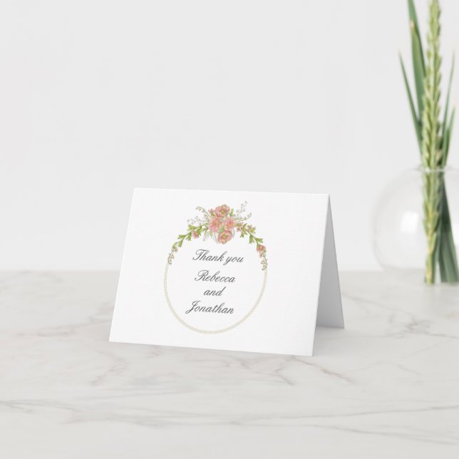 Couronne florale de Carte de remerciements plié Ro (Devant)