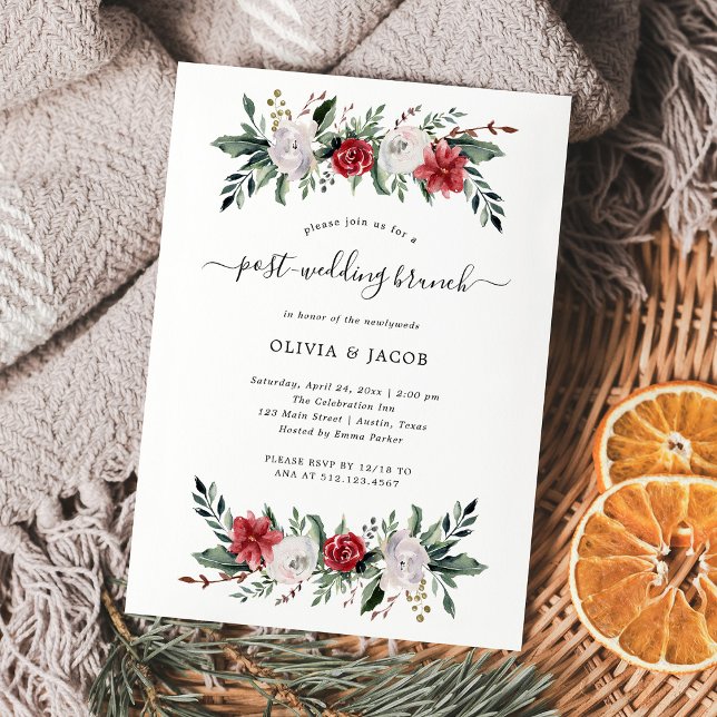 Couronne florale de Noël | Invitation au brunch d' (Créateur téléchargé)